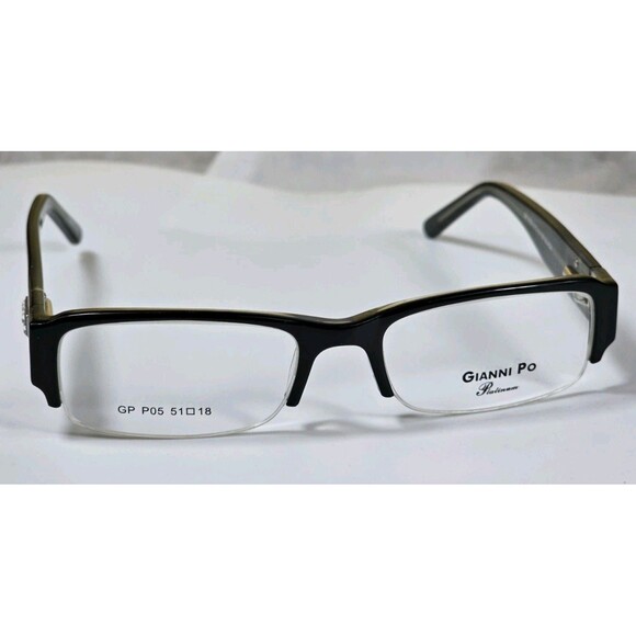 GIANNI PO PLATINUM  Women's Eyeglasses GP P05 51-18 135 black Italian Design New - Picture 1 of 14